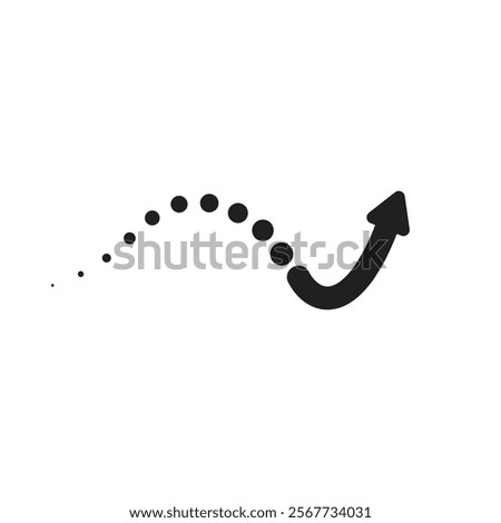 Black dot arrow icon on white background. Flat style arrow icon for your web site design, logo, app, UI. Arrow indicated the direction symbol