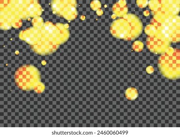 Black Dot Background Transparent Vector. Confetti Decoration Design. Effect Template. Yellow Ball Abstract Illustration. Golden Happy.