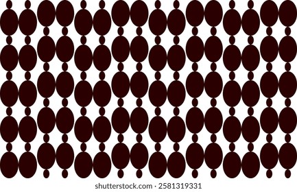 black dot chain link on white background with seamless repeat as bead curtain pattern, replete image design for fabric printing