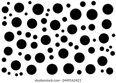 black dot design and white background