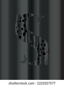 black dot fish logo design