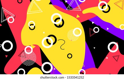 Black Dot Flyer. 1980s Background. Salmon Decorative Poster. Fluid Backdrop. Lilac Art. Colorful Drawing. Ink Fun Composition.
