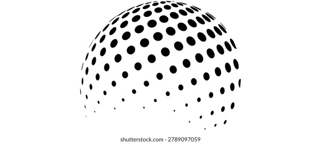 black dot halftone sphere globe.eps 10