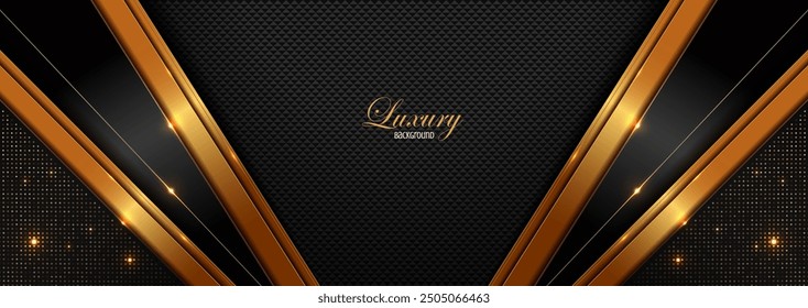 black and dot line gold luxury gradient background, elements, perfect marketing materials, modern frame banner website, premium illustration.
