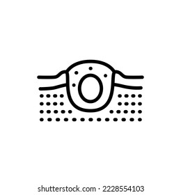 Icono de línea de punto negro. Enfermedad dermatológica.