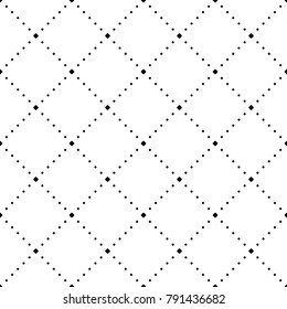 black dot line rhombus diagonal seamless repeat pattern white background