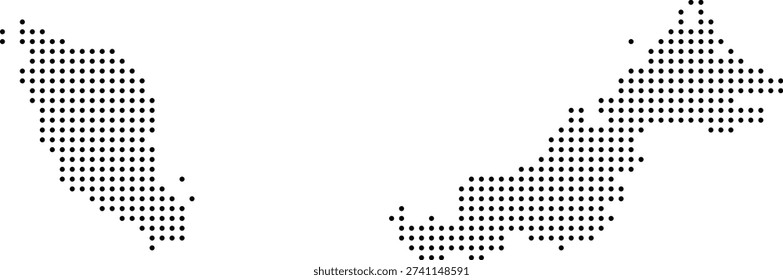 Black Dot Malaysia Map Asian Country