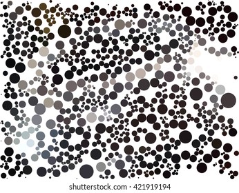 Black dot on white abstract background