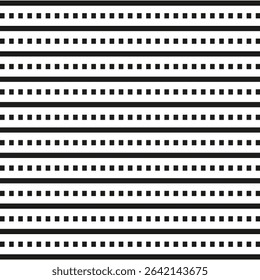 Black dot pattern. Stripe grid layout. Minimal dotted surface. Vector seamless texture.