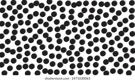 black dot with shadow vector illustration on white background