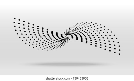 Black dot sound wave vector background