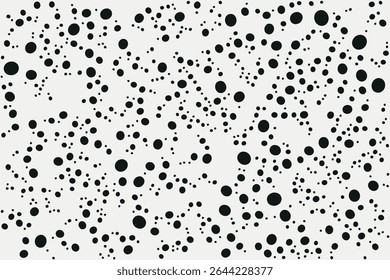 Black dot stain design on white background
