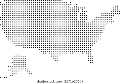 Black Dot USA Map American Country