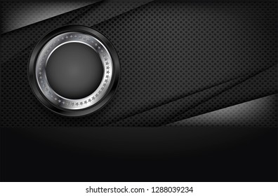 The black dots Background and glossy metallic ring