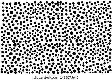 Black dots background on white background