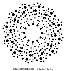 ilustración circular de puntos negros sobre fondo blanco