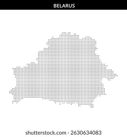 Black dots create a detailed outline of Belarus