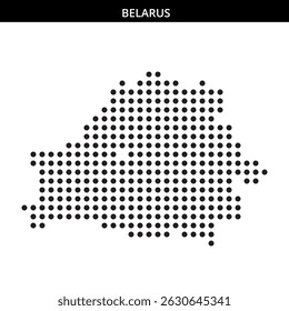 Black dots create a detailed outline of Belarus
