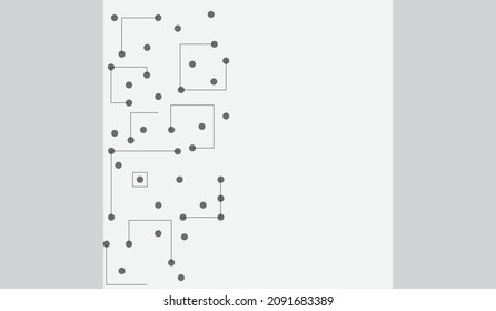 Black dots and lines Abstract background