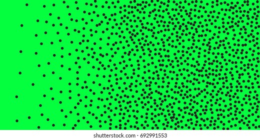 Black dots on green background. Abstract Radial Gradient, Circle halftone Dots, Black Dotwork Engraving Pattern, Fine Radial Gradient For Your Design. Vector Illustration