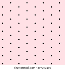 black dots on light pink background seamless pattern vector.