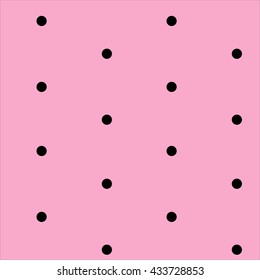 black dots on pink background seamless pattern vector.