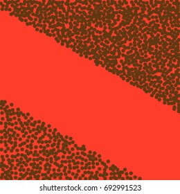 Black dots on red background. Abstract Radial Gradient, Circle halftone Dots, Black Dotwork Engraving Pattern, Fine Radial Gradient For Your Design. Vector Illustration