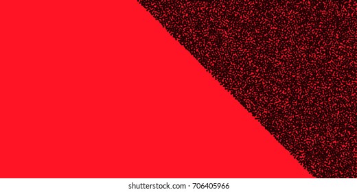 Black dots on red background. Abstract Radial Gradient, Circle halftone Dots, Black Dotwork Engraving Pattern, Fine Radial Gradient For Your Design. Vector Illustration.