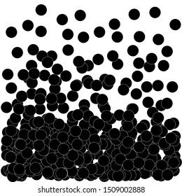 Black dots on a white background. Black circles. Vector illustration.