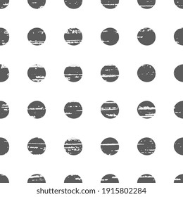 Black dots on white background with old vintage texture, artistic. Vector. Seamless. For hoop, surface, packaging, postcards, wallpaper.