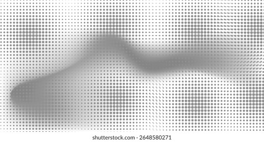 Schwarze Punkte auf weißem Hintergrund. Kontrastperforierte Oberfläche. Grunge Halbton-Vektortextur. Horizontaler Farbverlauf für das Punktwerk. Monochrome Halbtonauflage für Vintage-Design. 