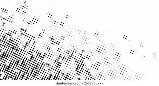 black dots on a white background that disappear  vector illustration.