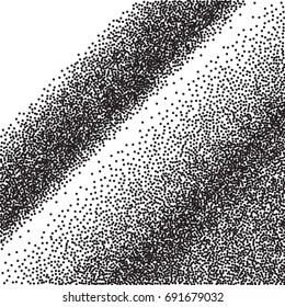 Black dots on white background. Abstract Radial Gradient, Circle halftone Dots, Black Dotwork Engraving Pattern, Fine Radial Gradient For Your Design. Vector Illustration