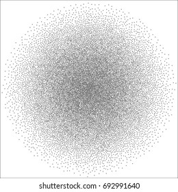 Black dots on white background. Abstract Radial Gradient, Circle halftone Dots, Black Dotwork Engraving Pattern, Fine Radial Gradient For Your Design. Vector Illustration