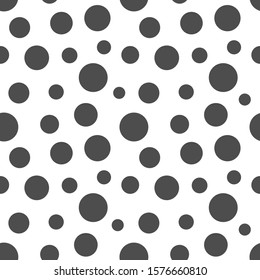 Black dots seamless pattern. Vector illustration.