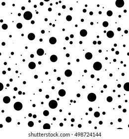 Black dots. Texture background.Vector seamless pattern. Modern stylish texture. Black circles on a white background