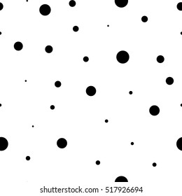 Black dots. Texture background.Vector seamless pattern. Modern stylish texture. Black circles on a white background.