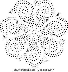 Black Dotted Abstract Design Element 