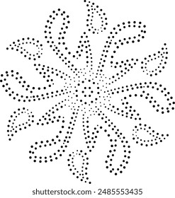 Black Dotted Abstract Design Element 