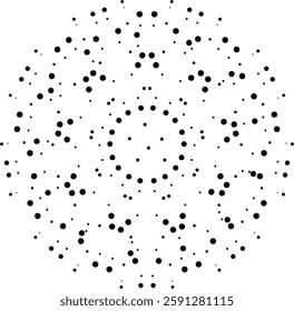 Black Dotted Abstract Floral Design Element. Can be used to create patterns for fabric, cushion, carpet, curtain, wallpaper pattern, gift wrap, background or as a decorative element for cards, covers.