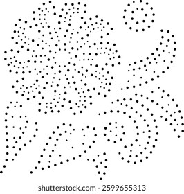 Black Dotted Abstract Floral-Leaves Design Pattern. Can be used for fabric, embroidery, cushion, carpet, curtain, wallpaper, background, bags, table cloth, card, cover etc.