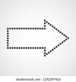 Black dotted arrow. Vector illustration. Arrow right isolated
