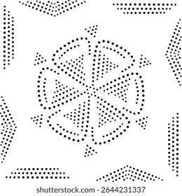 Padrão De Design Floral Preto Pontilhado Borderado Abstrato. Pode ser usado para bordados, tecido, almofada, tapete, cortina, papel de parede, cartão, tampa etc.