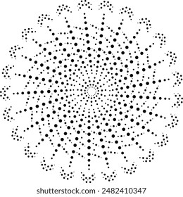 Black Dotted Central Design Element 