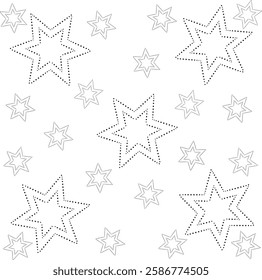 Black Dotted Design Pattern Made Up of Stars. Can be used for fabric, cushion, curtain, wallpaper, carpet, greetings, cover, blanket, gift wrap, embroidery, background, laminate, bags, phone case.