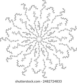 Black Dotted Floral Design Element 
