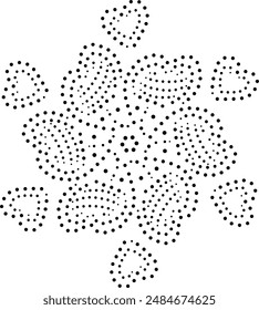 Elemento de diseño floral con puntos negros 