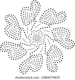 Elemento de diseño floral con puntos negros 