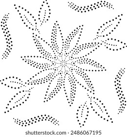 Patrón de diseño floral con puntos negros
