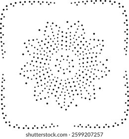 Black Dotted Framed Abstract Floral Design Pattern. Can be used for cushions, fabric, embroidery, carpets, card, bags, cover or to create repetitive patterns for fabric, wallpaper, background etc.